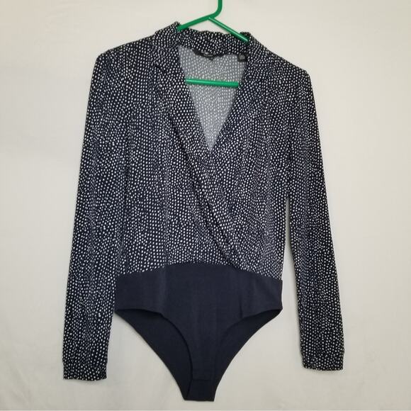 Vero Moda Women's Black Polka Dot Long Sleeve Bodysuit Size Small - Picture 1 of 11